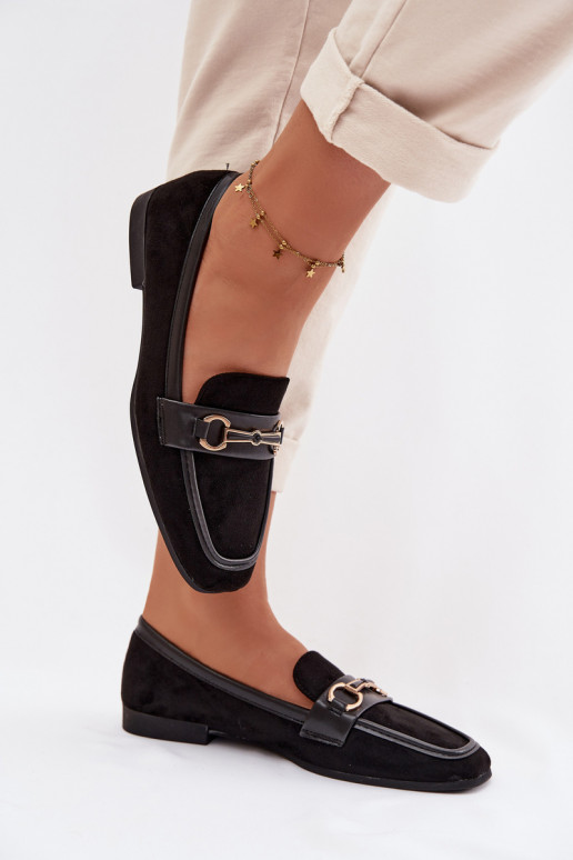 Mokassins Mokassins für Damen mit Ornamenten schZuarze Farbe Palerina