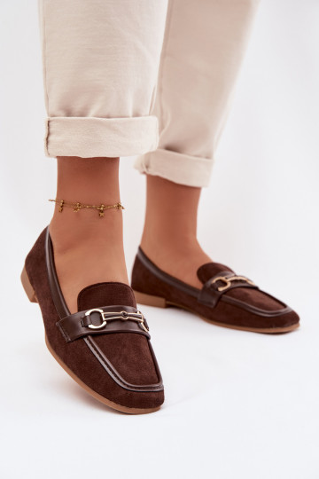 Damen Mokassins mit Ornamenten in brauner Palerina 2