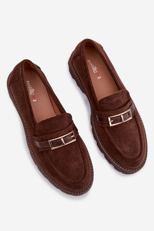 Mokassins für Damen mit goldenen Schnallen CzekoladoZue Mirelva