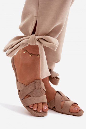 gleichschenklig Damenhausschuhe mit Streifen Beige Pavelle 2