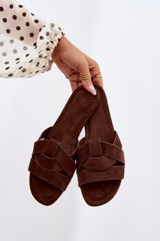 gleichschenklig Damenhausschuhe mit Streifen CzekoladoZue Pavelle