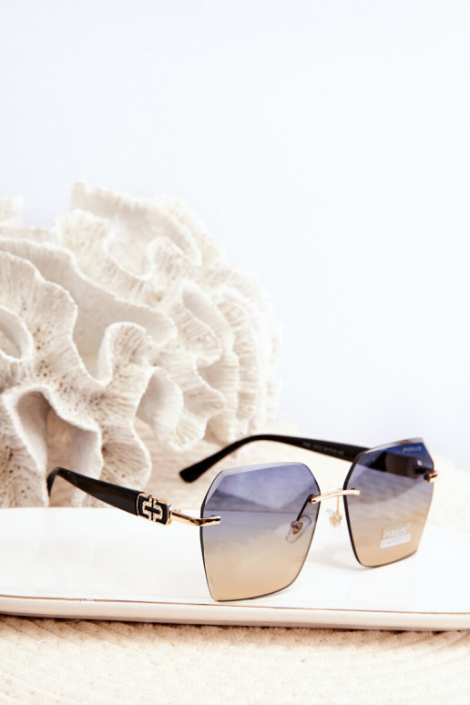 Sonnenbrille FemininFiltrem UV SchZuarz und-goldene Farbe