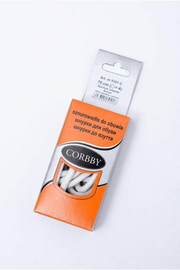 Corbby weiße runde Schuhbänder 2