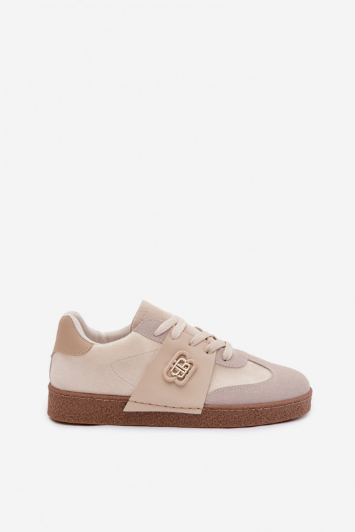 Sneakers Stilvollllschuhe Feminin Mit Dekorationen Detalem Beige Kalirina