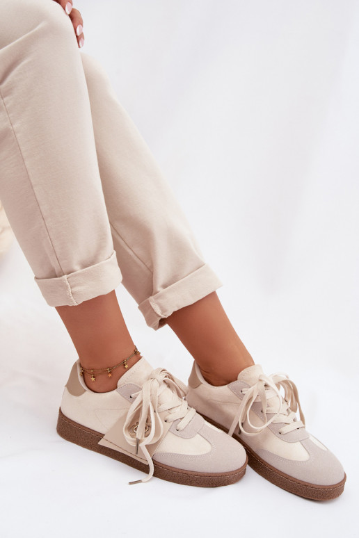 Sneakers Stilvollllschuhe Feminin Mit Dekorationen Detalem Beige Kalirina