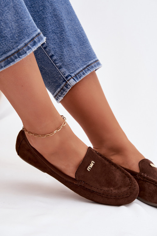 Mokassins für DamenKleinm goldene Farbem Detalem CzekoladoZue Sarivelle