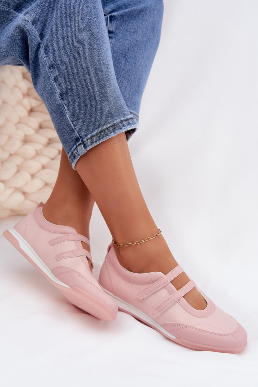Sportlicher Stil Ballerinas Feminin mit Streifen pinke Farbe Farvessa