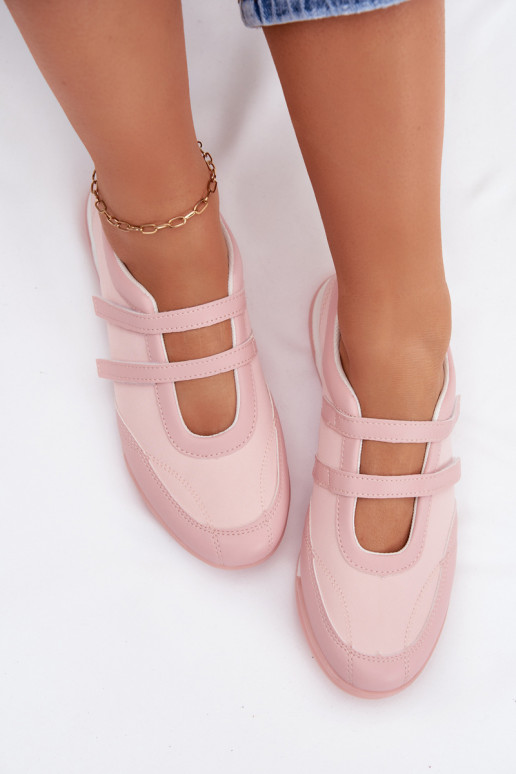 Sportlicher Stil Ballerinas Feminin mit Streifen pinke Farbe Farvessa