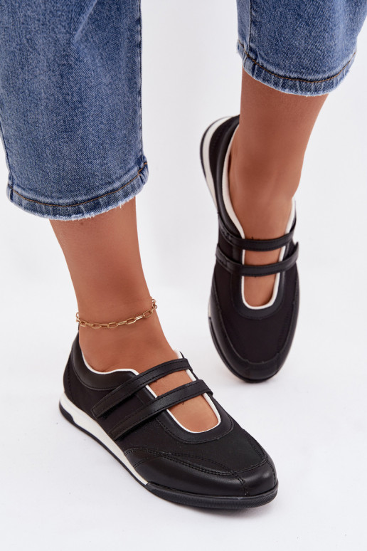 Sportlicher Stil Ballerinas Feminin mit Streifen schZuarze Farbe Farvessa