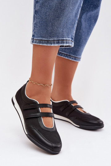 Sportlicher Stil Ballerinas Feminin mit Streifen schZuarze Farbe Farvessa 2