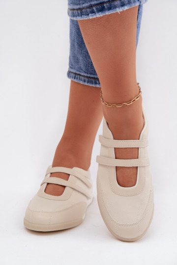Sportliche Ballerinas für Damen mit Riemchen in Sand Farvessa 2