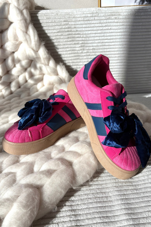 Sneakers Stilvollllschuhe FemininSamtoZuą Bogen pinke Farbe Ashlyn