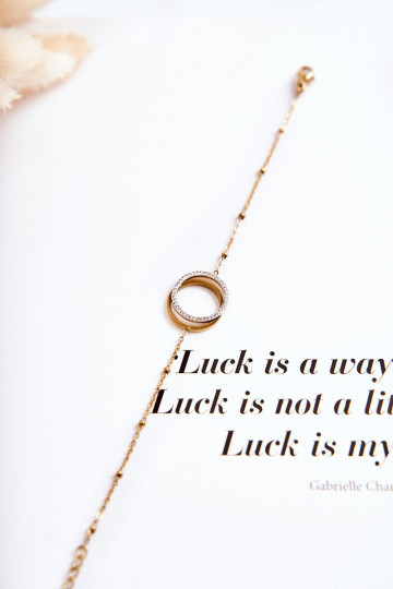 Feminin Elegant Ein Armband mit schönen Details Und Zirkone goldene Farbe