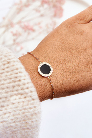 Feminin Ein Armband Berühmtheit schZuarze Farbe Rad roségoldene Farbe