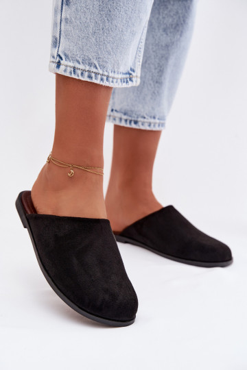 Damen Pantoffeln aus Kunstwildleder in Schwarz „Veronelle" 2