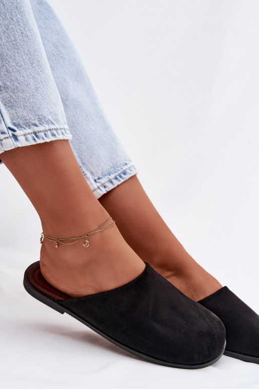 Hausschuhe FrauenZuohnungaus Öko-INildlederu schZuarze Farbe Veronelle