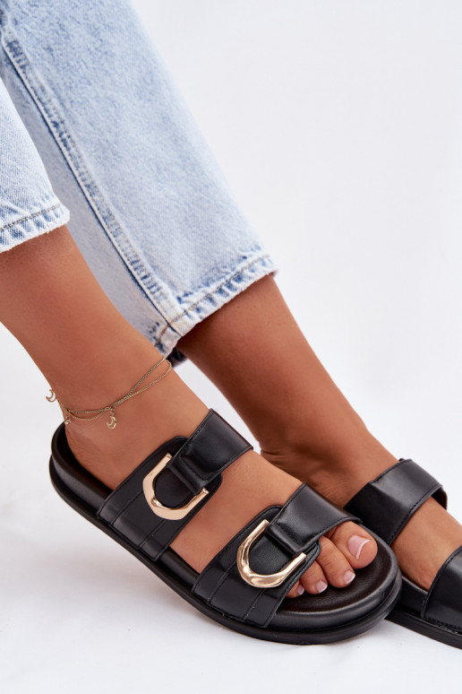 Eko Lederhausschuhe Feminin mit Streifen schZuarze Farbe Rosinessa