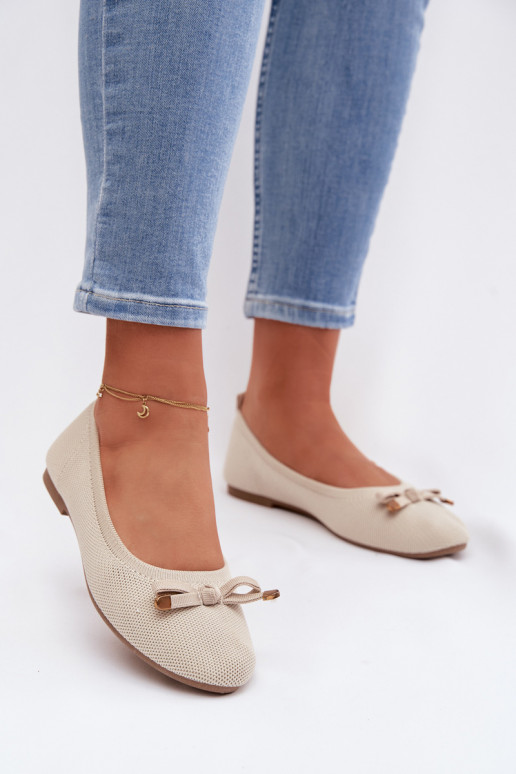 Ballerinas mit Bändern Beige Amelivra