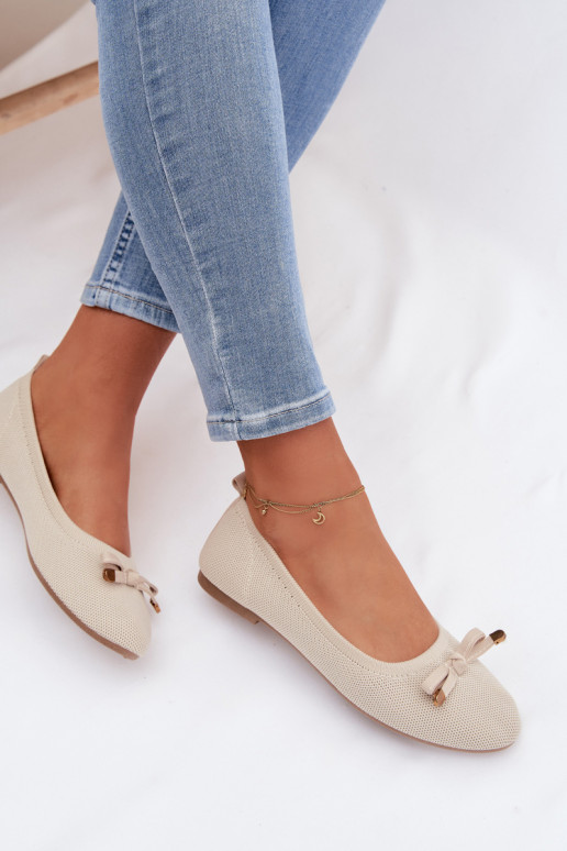 Ballerinas mit Bändern Beige Amelivra