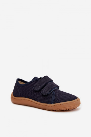 Hausschuhe Kindisch Barefoot Froddo Canvas G1700440-2 Dunkelblau