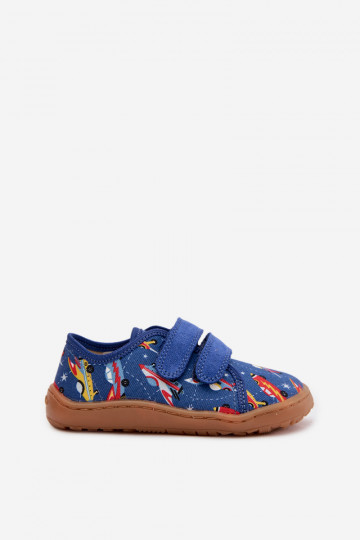 Kinder-Barefoot-Slipper mit Raumschiffen Froddo Canvas G1700440-5 in Blau 2