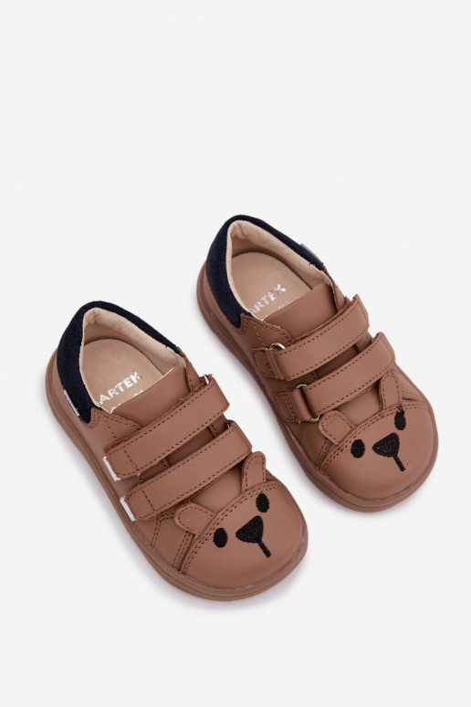 Haut Schuhe Barefoot Kindisch Mit Bär Bartek 8600654 Beige