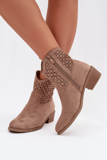 Leder-Booties für Frauen mit Absätzen in Sand Briavine