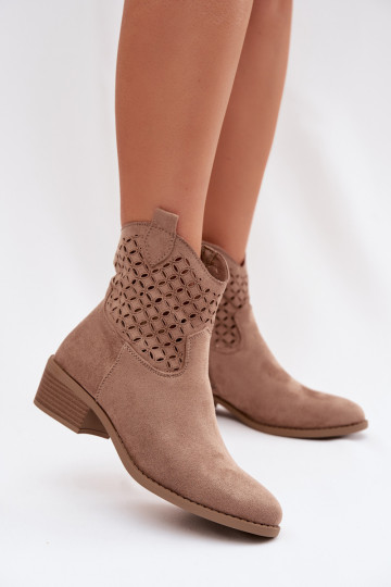 Leder-Booties für Frauen mit Absätzen in Sand Briavine 2