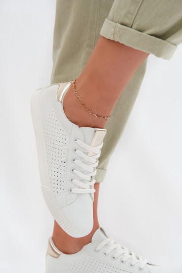 lässige Schuhe Turnschuhe Feminin Eko Haut Big Star TT274020 Zueiße Farbe