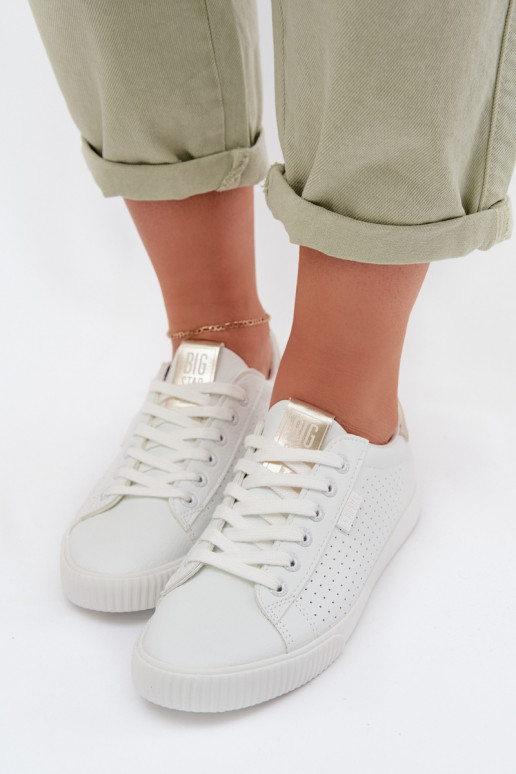 lässige Schuhe Turnschuhe Feminin Eko Haut Big Star TT274020 Zueiße Farbe