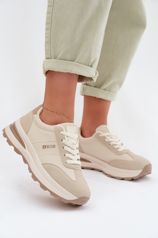 Sneakers Stilvollllschuhe Turnschuhe Feminin Big Star TT274876 HI-POLY SYSTEM Beige
