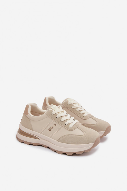 Sneakers Stilvollllschuhe Turnschuhe Feminin Big Star TT274876 HI-POLY SYSTEM Beige