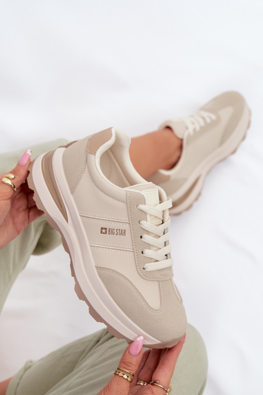 Sneakers Stilvollllschuhe Turnschuhe Feminin Big Star TT274876 HI-POLY SYSTEM Beige