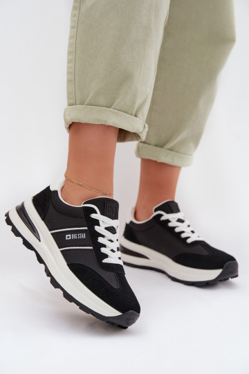 Sneakers Stilvollllschuhe Turnschuhe Feminin Big Star TT274877 HI-POLY SYSTEM schZuarze Farbe 2