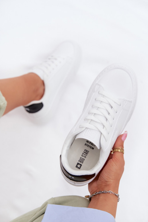 Sneakers Stilvollllschuhe Feminin aus Öko-Leder Big Star TT274928 HI-POLY SYSTEM Zueiße Farbe