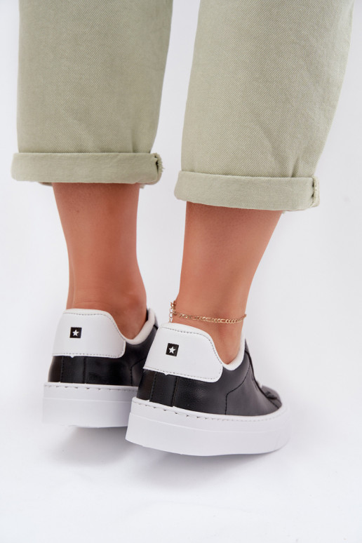 Sneakers Stilvollllschuhe Feminin aus Öko-Leder Big Star TT274927 HI-POLY SYSTEM schZuarze Farbe