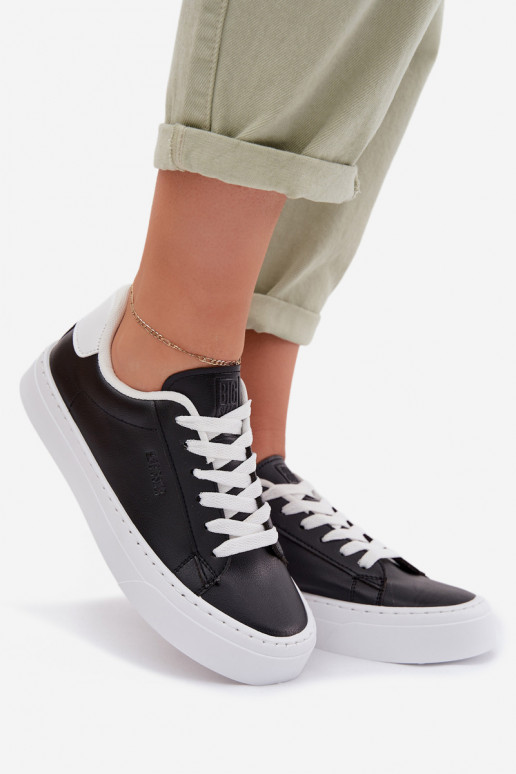 Sneakers Stilvollllschuhe Feminin aus Öko-Leder Big Star TT274927 HI-POLY SYSTEM schZuarze Farbe