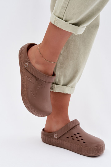 Hausschuhe Verstopfungen Feminin Leichte Hausschuhe Big Star TT274A085 braune Farbe