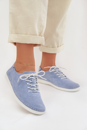 Schuhe FemininErmöglichtturalnego aus INildlederu S.Barski LR61-7080 blaue Farbe 2