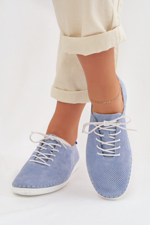 Schuhe FemininErmöglichtturalnego aus INildlederu S.Barski LR61-7080 blaue Farbe