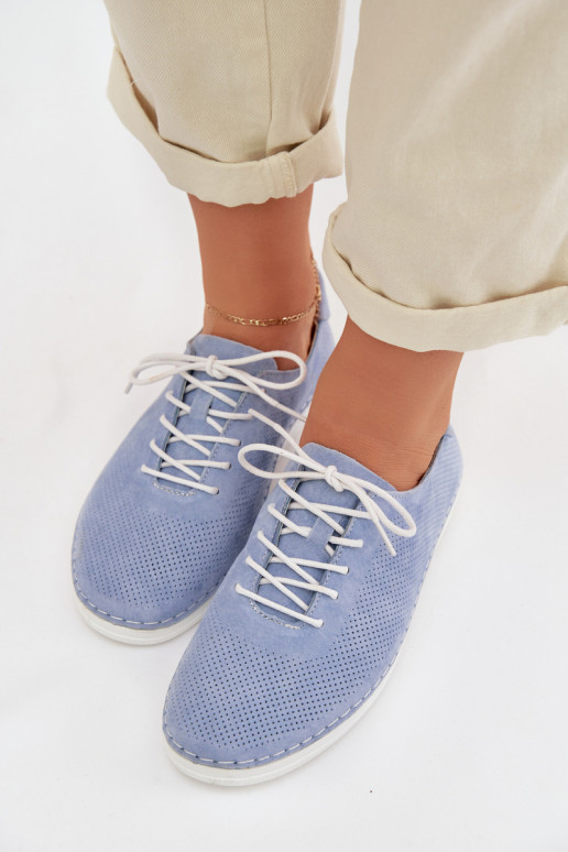 Schuhe FemininErmöglichtturalnego aus INildlederu S.Barski LR61-7080 blaue Farbe