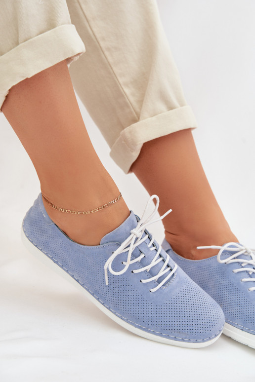 Schuhe FemininErmöglichtturalnego aus INildlederu S.Barski LR61-7080 blaue Farbe