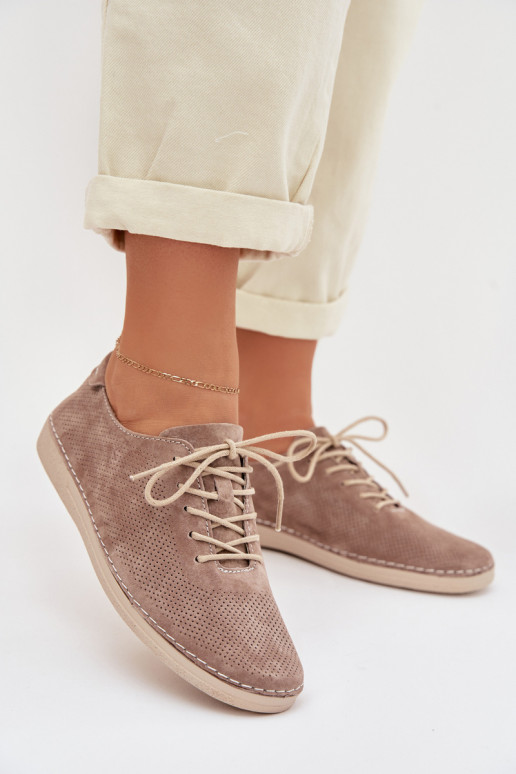 Schuhe FemininErmöglichtturalnego aus INildlederu S.Barski LR61-7080 Beige