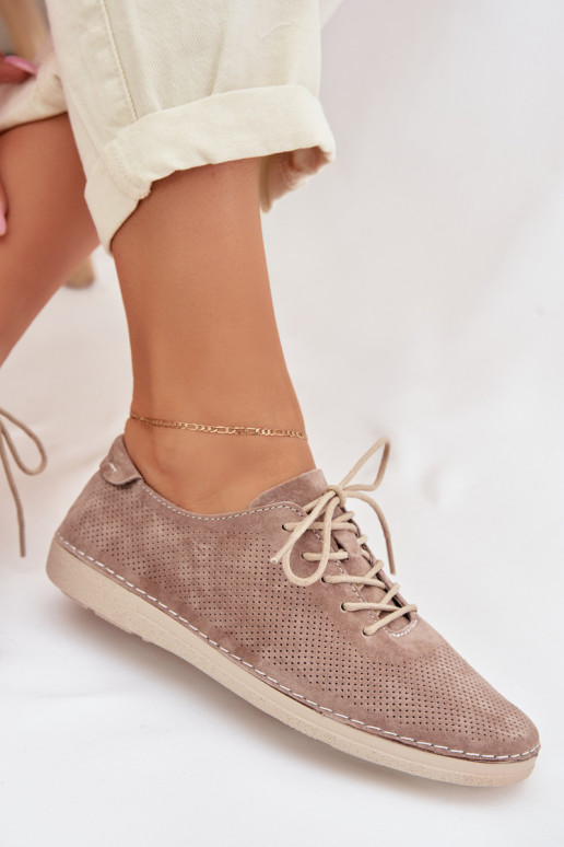 Schuhe FemininErmöglichtturalnego aus INildlederu S.Barski LR61-7080 Beige