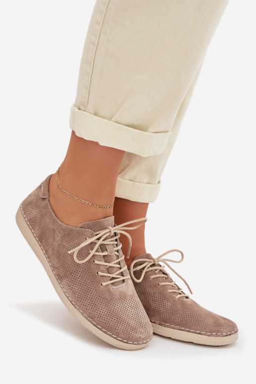 Schuhe FemininErmöglichtturalnego aus INildlederu S.Barski LR61-7080 Beige