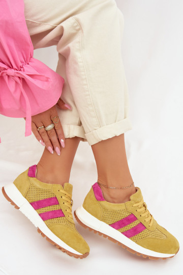 Sneakers Stilvollllschuhe FemininErmöglichtturalnego aus INildlederu gelbe Farbe Es mussrceline