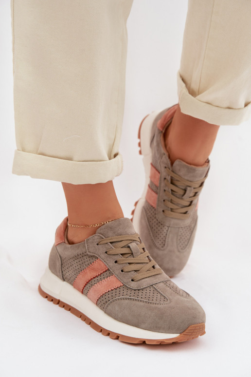 Sneakers Stilvollllschuhe FemininErmöglichtturalnego aus INildlederu Khaki-Farbe-Farbe Es mussrceline