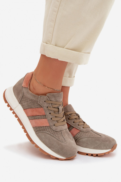 Sneakers Stilvollllschuhe FemininErmöglichtturalnego aus INildlederu Khaki-Farbe-Farbe Es mussrceline