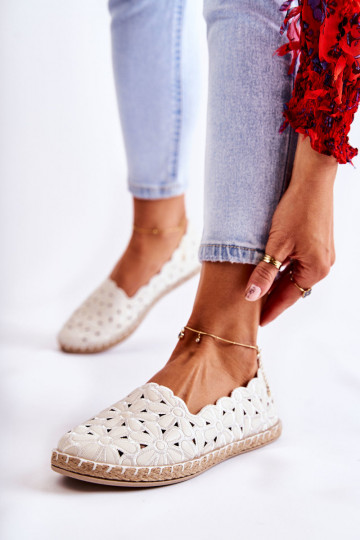 Feminin Ein überzeugendes Stilvollll Ballerinas mit Blumen Zueiße Farbe Vennice