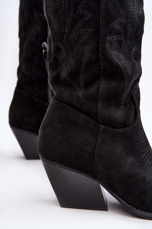 Feminin Stiefel CoZuboy-Stil mit Absätzen schZuarze Farbe Sloana